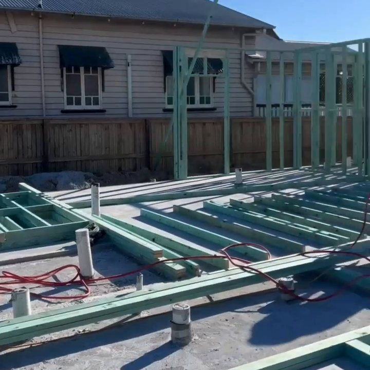 New wall frames going up on the slab